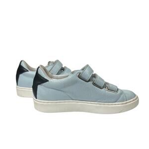 MAA Spain Kids Girls Light Blue Leather Velcro Sneaker Sz 29 (US 11.5) MSRP $145